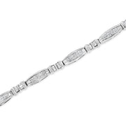 Bids.com 14K White Gold 2.0 Cttw Channel-Set Alternating Baguette and Princess-Cut Diamond Link Bracelet (H-I Color, SI2-I1 Clarity) - Size 7 Bracelets