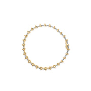 Bids.com 10K Yellow Gold Plated .925 Sterling Silver 2.0 Cttw Round Diamond Cluster "X" Shaped Link Bracelet (H-I Color, I3 Clarity) - 7" Bracelets