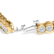 Bids.com 14K Yellow Gold 8.00 Cttw Half Bezel Set Diamond Tennis Bracelet (H-I Color, SI2-I1 Clarity) - 7" Inches Bracelets