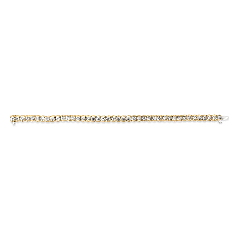 Bids.com 14K Yellow Gold 8.00 Cttw Half Bezel Set Diamond Tennis Bracelet (H-I Color, SI2-I1 Clarity) - 7" Inches Bracelets