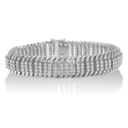 Bids.com 14K White Gold 5.0 Cttw Round Brilliant Cut Diamond 7" S Wave Serpentine Tennis Bracelet (H-I Color, I1-I2 Clarity) Bracelets