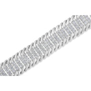 Bids.com 14K White Gold 5.0 Cttw Round Brilliant Cut Diamond 7" S Wave Serpentine Tennis Bracelet (H-I Color, I1-I2 Clarity) Bracelets