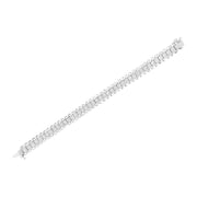 Bids.com 14K White Gold 5.0 Cttw Princess Cut Diamond 7" Invisible Set Wavy S-Link Tennis Bracelet (G-H Color, SI1-SI2 Clarity) Bracelets
