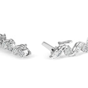 Bids.com 14K White Gold 2.00 Cttw Diamond Cluster and Spiral Link Bracelet (I-J Color, I1-I2 Clarity) - 7" Bracelets