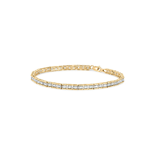 Bids.com 10K Yellow Gold 1.0 Cttw Round Diamond Pave Link Bracelet Bracelets