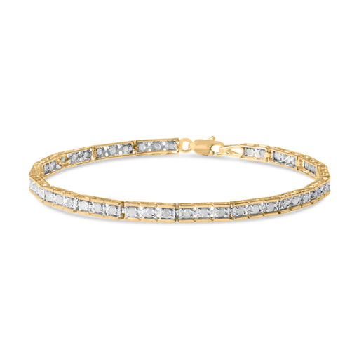 Bids.com 10K Yellow Gold 1.0 Cttw Round Diamond Pave Link Bracelet Bracelets