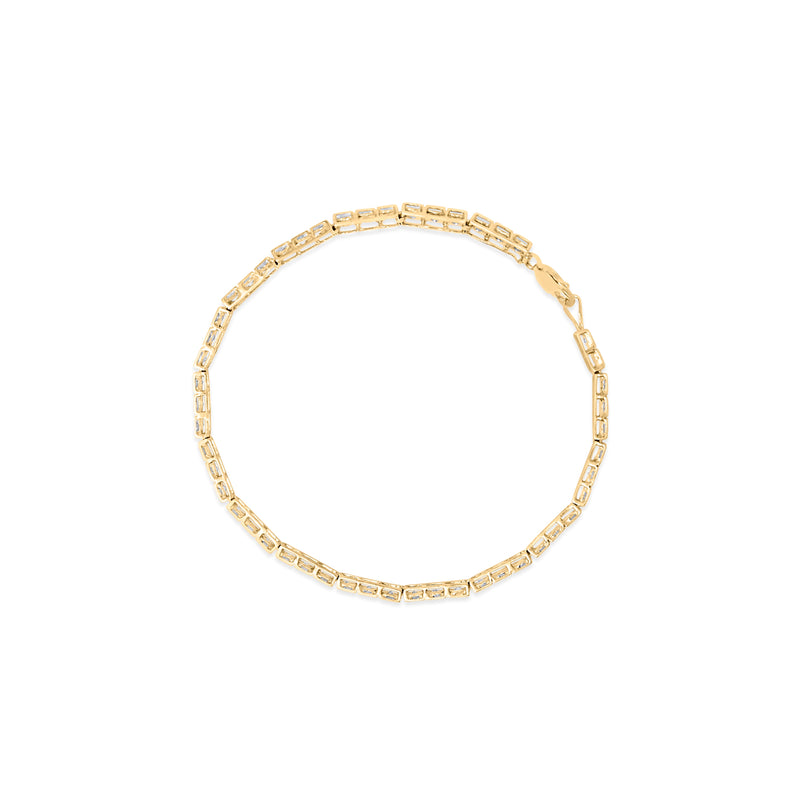 Bids.com 10K Yellow Gold 1.0 Cttw Round Diamond Pave Link Bracelet Bracelets