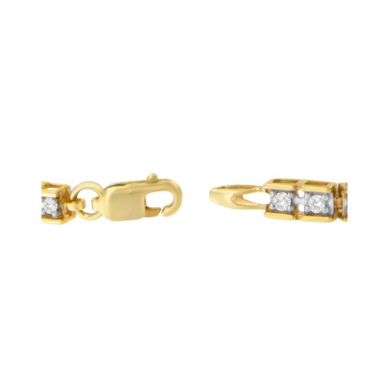 Bids.com 10K Yellow Gold 1.0 Cttw Round Diamond Pave Link Bracelet Bracelets