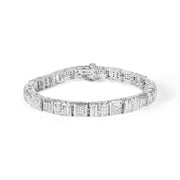 Bids.com 10K White Gold Round and Baguette Cut Diamond Bracelet (2.00 cttw, H-I Color, I2-I3 Clarity) Bracelets