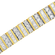 Bids.com 14K Yellow Gold 5.50 Cttw Round and Baguette Diamond Link Bracelet Bracelets