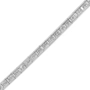Bids.com 14K White Gold 4 3/8 Cttw Alternating Invisible Set Princess and Baguette Diamond Tennis Bracelet (G-H Color, VS1-VS2 Clarity) - Size 7" Bracelets