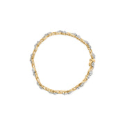Bids.com 10k Yellow Gold 3.00 Cttw Round-Cut and Baguette-Cut Floral Link 7.25" Bracelet (I-J Color, I1-I2 Clarity) Bracelets