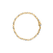 Bids.com 10k Yellow Gold 1.00 Cttw Round-Cut Diamond Floral S-Link 7.50" Bracelet (I-J Color, I2-I3 Clarity) Bracelets