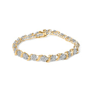 Bids.com 10K Yellow Gold 2.00 Cttw Round Cut Diamond 'S' Cluster Bracelet (J-K Color, I1-I2 Clarity) Bracelets