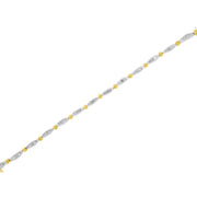Bids.com 10K Two-Tone Gold 2.0 Cttw Baguette Diamond Channel Link Bracelet Bracelets