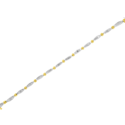 Bids.com 10K Two-Tone Gold 2.0 Cttw Baguette Diamond Channel Link Bracelet Bracelets