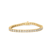 Bids.com 10K Yellow Gold 4.00 Cttw Channel Set Round Diamond Tennis 7" Bracelet (J-K Color, I1-I2 Clarity) Bracelets
