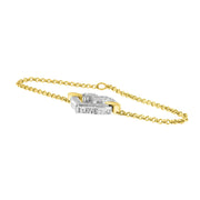Bids.com 10K Two Tone Gold 1/4 Cttw Diamond Encrusted Heart Charm 7" Bracelet (H-I Color, I1-I2 Clarity) Bracelets
