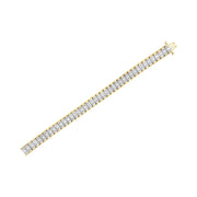 Bids.com 14K Yellow and White Gold 5.0 Cttw Round & Baguette Cut Diamond 7" Reflective Tennis Bracelet (H-I Color, I1-I2 Clarity) Bracelets