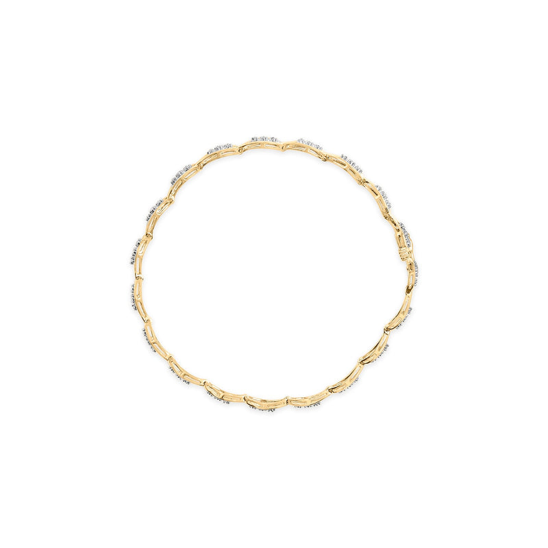 Bids.com 10k Yellow Gold 1/3 Cttw Diamond 3 Stone Teardrop Design Link Bracelet (I-J Color, I1-I2 Clarity) - 7.25" Inches Bracelets
