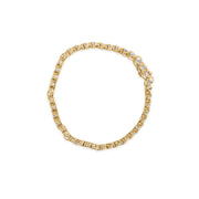 Bids.com 10K Yellow Gold 3 cttw Round-Cut Diamond Spiral Link 7.50" Bracelet (I-J Color, I1-I2 Clarity) Bracelets
