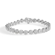 Bids.com 14K White Gold 2.00 Cttw Diamond Halo Link Tennis Bracelet (H-I Color, I1-I2 Clarity) - 7" Inches Bracelets