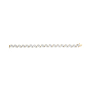 Bids.com 10k Yellow Gold 5.00 Cttw Round-Cut and Baguette-Cut Diamond Floral Link 7.25" Bracelet (I-J Color, I2-I3 Clarity) Bracelets