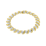 Bids.com 10K Yellow Gold 4.00 Cttw Round-Cut Diamond Floral Link 7.5" Bracelet (H-I Color, I2-I3 Clarity) Bracelets