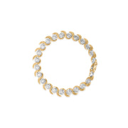 Bids.com 10K Yellow Gold 4.00 Cttw Round-Cut Diamond Floral Link 7.5" Bracelet (H-I Color, I2-I3 Clarity) Bracelets