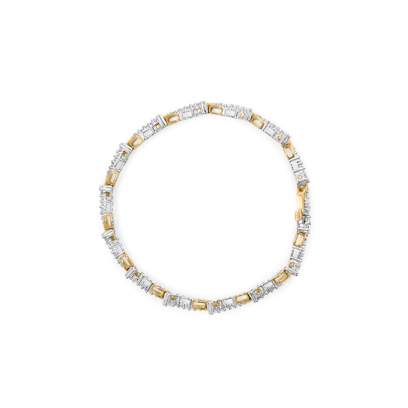 Bids.com 10K Yellow and White Gold 2.00 Cttw Diamond "S" Link 7" Bracelet (H-I Color, I2-I3 Clarity) Bracelets