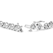 Bids.com 10K White Gold 1 1/2 Cttw Diamond Alternating Diamond and X-Link 7.5" Tennis Bracelet (H-I Color, I2-I3 Clarity) Bracelets