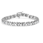 Bids.com 10k White Gold 2.00 Cttw Round-Cut Diamond "XOXO" Link 7" Bracelet (I-J Color, I2-I3 Clarity) Bracelets