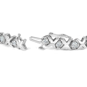 Bids.com 10k White Gold 2.00 Cttw Round-Cut Diamond "XOXO" Link 7" Bracelet (I-J Color, I2-I3 Clarity) Bracelets
