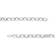 Bids.com .925 Sterling Silver 1/3 Cttw Round-Cut Diamond Double Heart Infinity Link 7.25" Bracelet (H-I Color, I3 Clarity) Bracelets