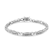 Bids.com .925 Sterling Silver 1/5 Cttw Round-Cut Diamond "X" Link Bracelet - Size 7.50" (I-J Color, I2-I3 Clarity) Bracelets