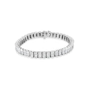 Bids.com 14K White Gold 5.00 Cttw Invisible Set Princess-Cut Diamond Belt and Buckle Tennis 7" Bracelet (H-I Color, SI1-SI2 Clarity) Bracelets