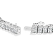 Bids.com 14K White Gold 5.00 Cttw Invisible Set Princess-Cut Diamond Belt and Buckle Tennis 7" Bracelet (H-I Color, SI1-SI2 Clarity) Bracelets