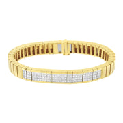Bids.com 14K Yellow Gold 3 5/8 cttw Invisible Set Princess-Cut Diamond ID Tennis Bracelet (I-J Color, SI1-SI2 Clarity) - Size 7" Bracelets