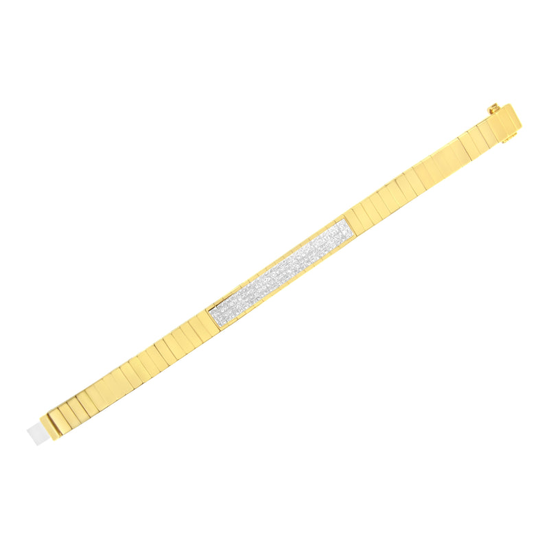 Bids.com 14K Yellow Gold 3 5/8 cttw Invisible Set Princess-Cut Diamond ID Tennis Bracelet (I-J Color, SI1-SI2 Clarity) - Size 7" Bracelets
