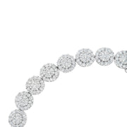 Bids.com 14K White Gold 3-3/4 Cttw Round-Brilliant Cut Diamond 7-1/4" Round Cluster Links Tennis Bracelet (I-J Color, SI2-I1 Clarity) Bracelets