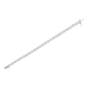 Bids.com 14K White Gold 3-3/4 Cttw Round-Brilliant Cut Diamond 7-1/4" Round Cluster Links Tennis Bracelet (I-J Color, SI2-I1 Clarity) Bracelets
