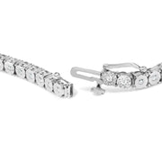 Bids.com 10K White Gold 1/2 Cttw Real Diamond Illusion-Set Miracle Plate Tennis Bracelet (I-J Color, SI2-I1 Clarity) - Size 7.5" Bracelets
