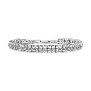 Bids.com .925 Sterling Silver 1.0 Cttw Rose Cut Diamond Double-Link 7" Tennis Bracelet (I-J Color, I3 Clarity) Bracelets