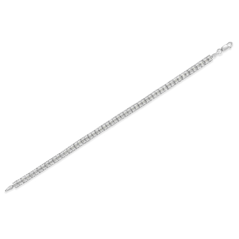 Bids.com .925 Sterling Silver 1.0 Cttw Rose Cut Diamond Double-Link 7" Tennis Bracelet (I-J Color, I3 Clarity) Bracelets