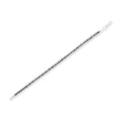 Bids.com Black Rhodium over .925 Sterling Silver 1.0 Cttw Rose Cut Diamond Double-Link 7" Tennis Bracelet (Blue Color, I1-I2 Clarity) Bracelets