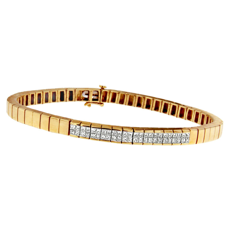 Bids.com 14K Yellow Gold Princess Cut Diamond Banded Bracelet (1.00 cttw, G-H Color, VS1-VS2 Clarity) Bracelets