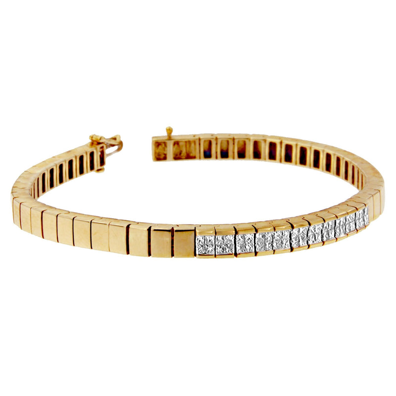 Bids.com 14K Yellow Gold Princess Cut Diamond Banded Bracelet (1.00 cttw, G-H Color, VS1-VS2 Clarity) Bracelets