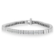 Bids.com 14K White Gold Princess Cut Diamond Bracelet (1.00 cttw, H-I Color, SI1-SI2 Clarity) Bracelets