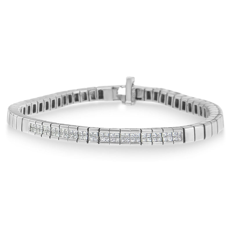 Bids.com 14K White Gold Princess Cut Diamond Bracelet (1.00 cttw, H-I Color, SI1-SI2 Clarity) Bracelets