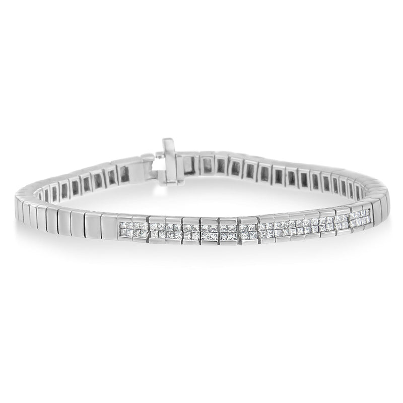Bids.com 14K White Gold Princess Cut Diamond Bracelet (1.00 cttw, H-I Color, SI1-SI2 Clarity) Bracelets